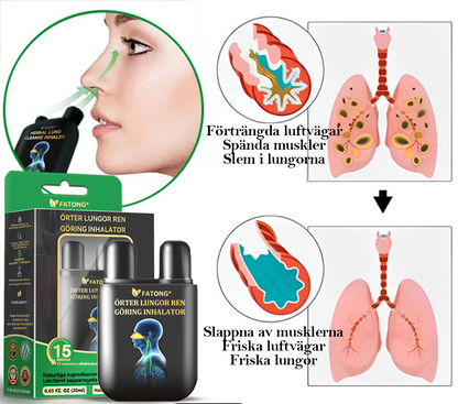 🫁🍃Officiell butik: FATONG® Örter Lungor Rengöring Inhalator (🍃💝 Hosta, väsande andning, andnöd, slem, täppt näsa, bronkit, bronkit, allergisymtom, lungbesvär💝)