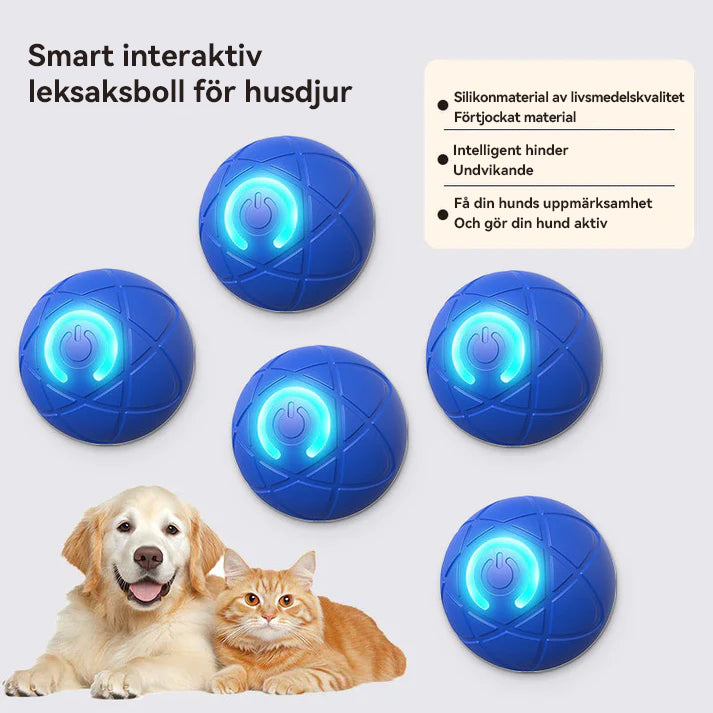 WREE® 🐶🐱🎉Studsboll med ultralång batteritid - Tillverkad av högpresterande, miljövänligt TPE-material, tillräckligt hållbart för att motstå tuggning av husdjur, vilket garanterar oändligt kul!
