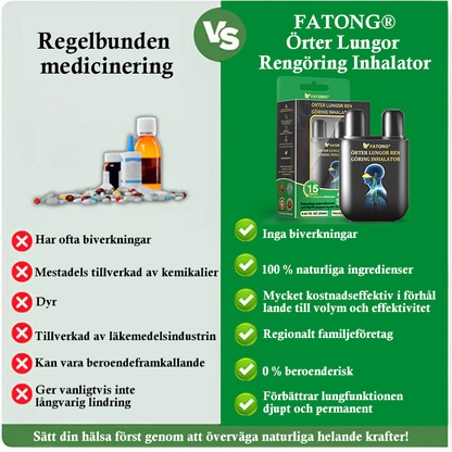 🫁🍃Officiell butik: FATONG® Örter Lungor Rengöring Inhalator (🍃💝 Hosta, väsande andning, andnöd, slem, täppt näsa, bronkit, bronkit, allergisymtom, lungbesvär💝)