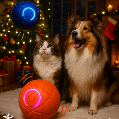 WREE® 🐶🐱🎉Studsboll med ultralång batteritid - Tillverkad av högpresterande, miljövänligt TPE-material, tillräckligt hållbart för att motstå tuggning av husdjur, vilket garanterar oändligt kul!